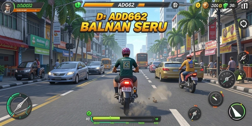 Tampilan gameplay <strong>ADG62</strong> yang mendebarkan saat balapan di jalanan.