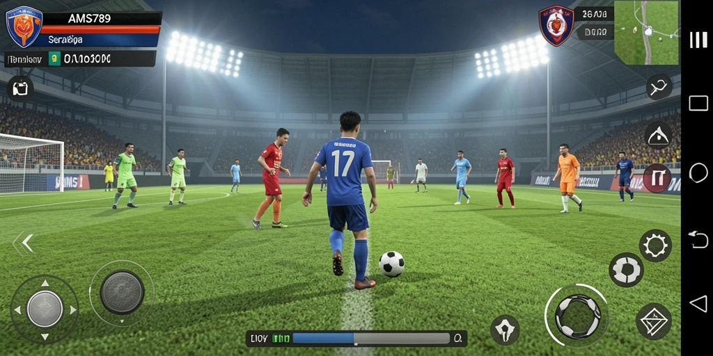 Tampilan pertandingan yang mendebarkan di AMS789, penuh aksi sepak bola.