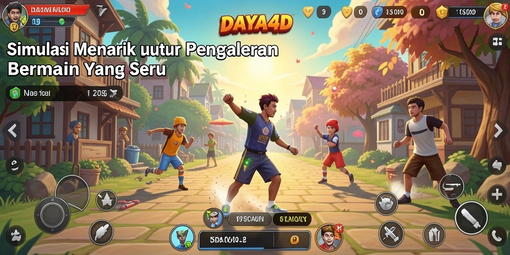 Screenshot utama DAYA4D menunjukkan gameplay yang dinamis dalam simulasi.