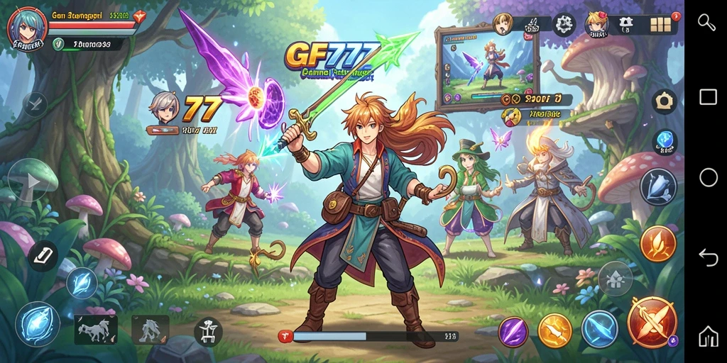 Screenshot dari gameplay <strong>GF777</strong> yang menampilkan pertarungan karakter anime.
