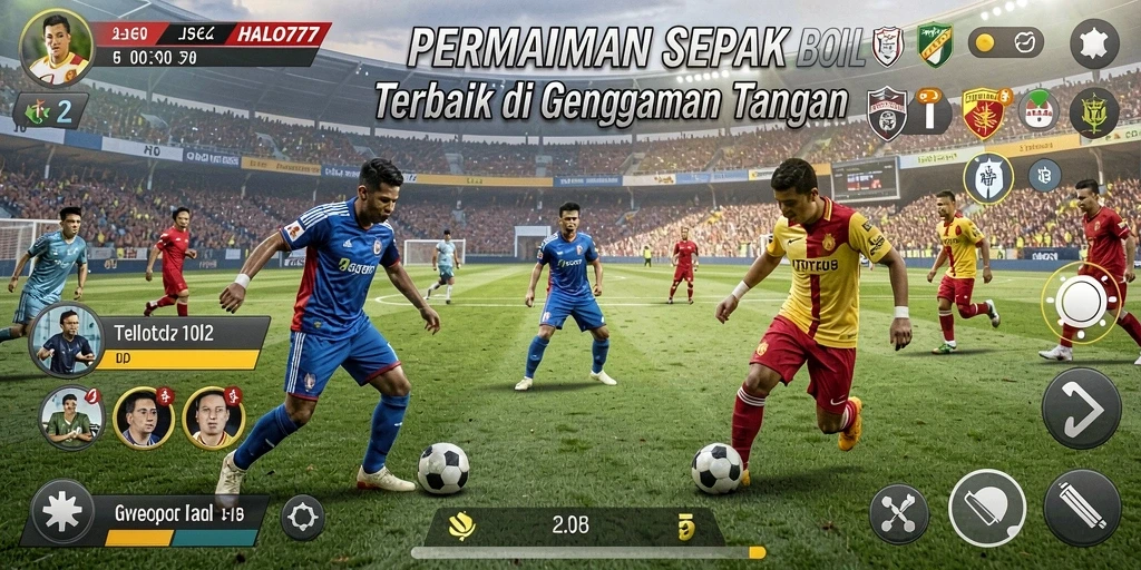 Tampilan mendebarkan dari pertandingan sepak bola dalam HALO777.