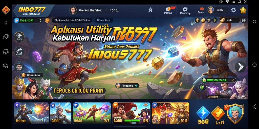 Tampilan utama INDO777 dengan beragam fitur Utility.