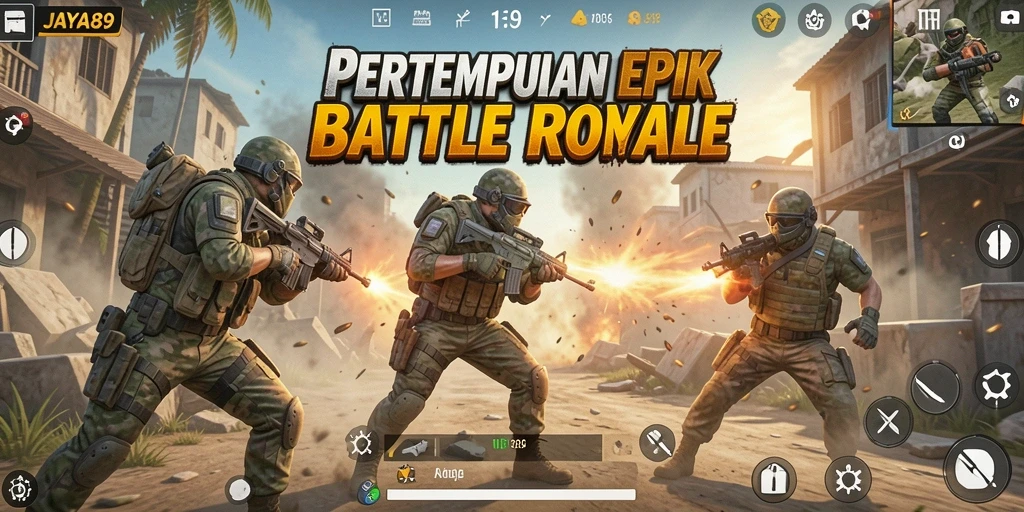 Tampilan gameplay epik di JAYA89 dengan pertempuran intens.
