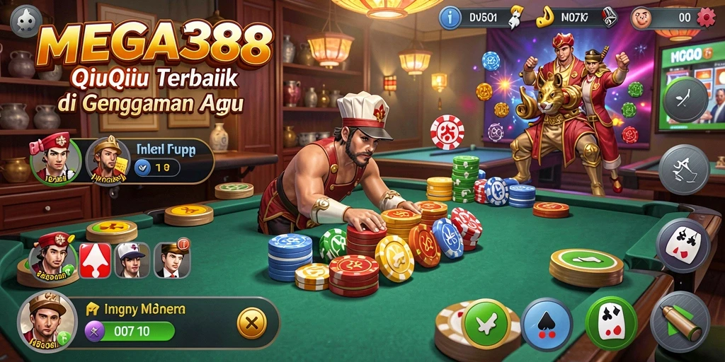 Screenshot MEGA388 menunjukkan pemain yang serius bermain QiuQiu.
