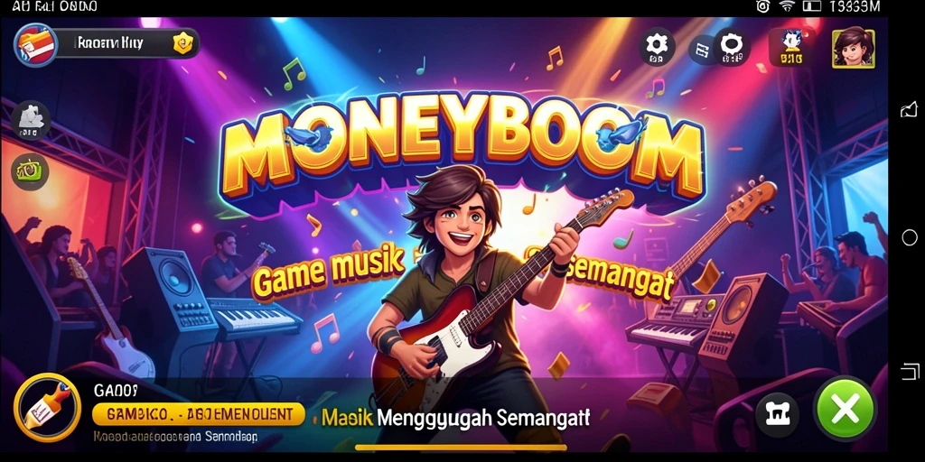 Gameplay MONEYBOOM yang seru dan penuh warna.