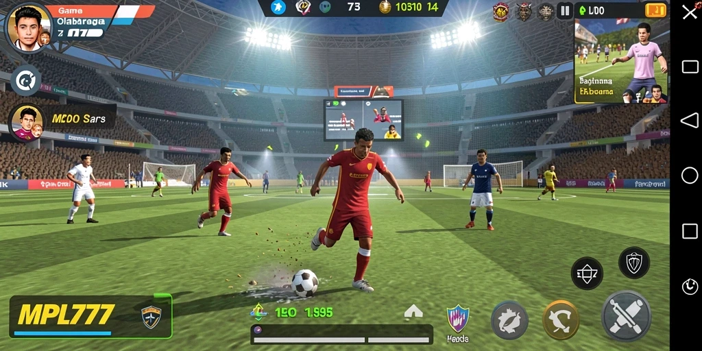 Screenshot gameplay <strong>MPL777</strong> yang menunjukkan pertandingan olahraga yang mendebarkan.