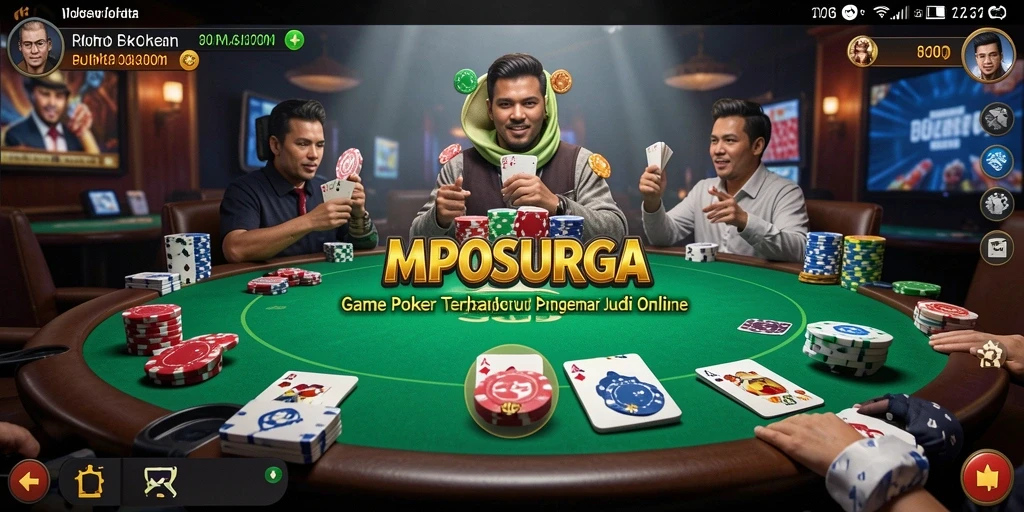 Tampilan gameplay Poker yang seru dan mendebarkan di MPOSURGA.