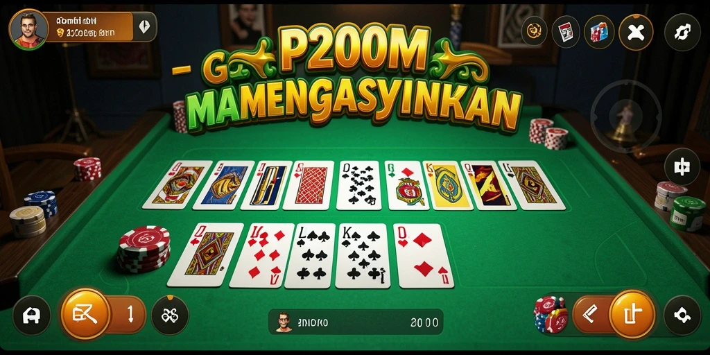 Screenshot utama P200M menampilkan gameplay Domino yang seru.