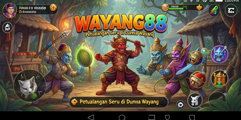 Menampilkan gameplay petualangan yang menarik dengan karakter wayang.