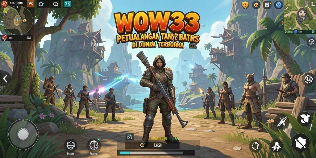 Tampilan gameplay WOW33 menunjukkan petualangan di dunia terbuka yang luas.